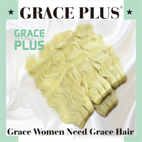 Grace Plus 8-30" various colors available 100 human hair weave brands premium jazzy blonde curly real hair extensions dropship